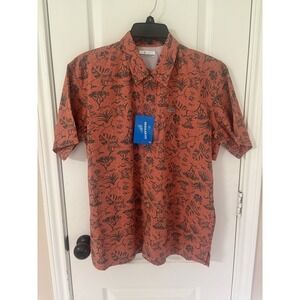 Columbia Men's Shirt Trollers Best PFG Short Sleeve Size S Orange Peach NWT